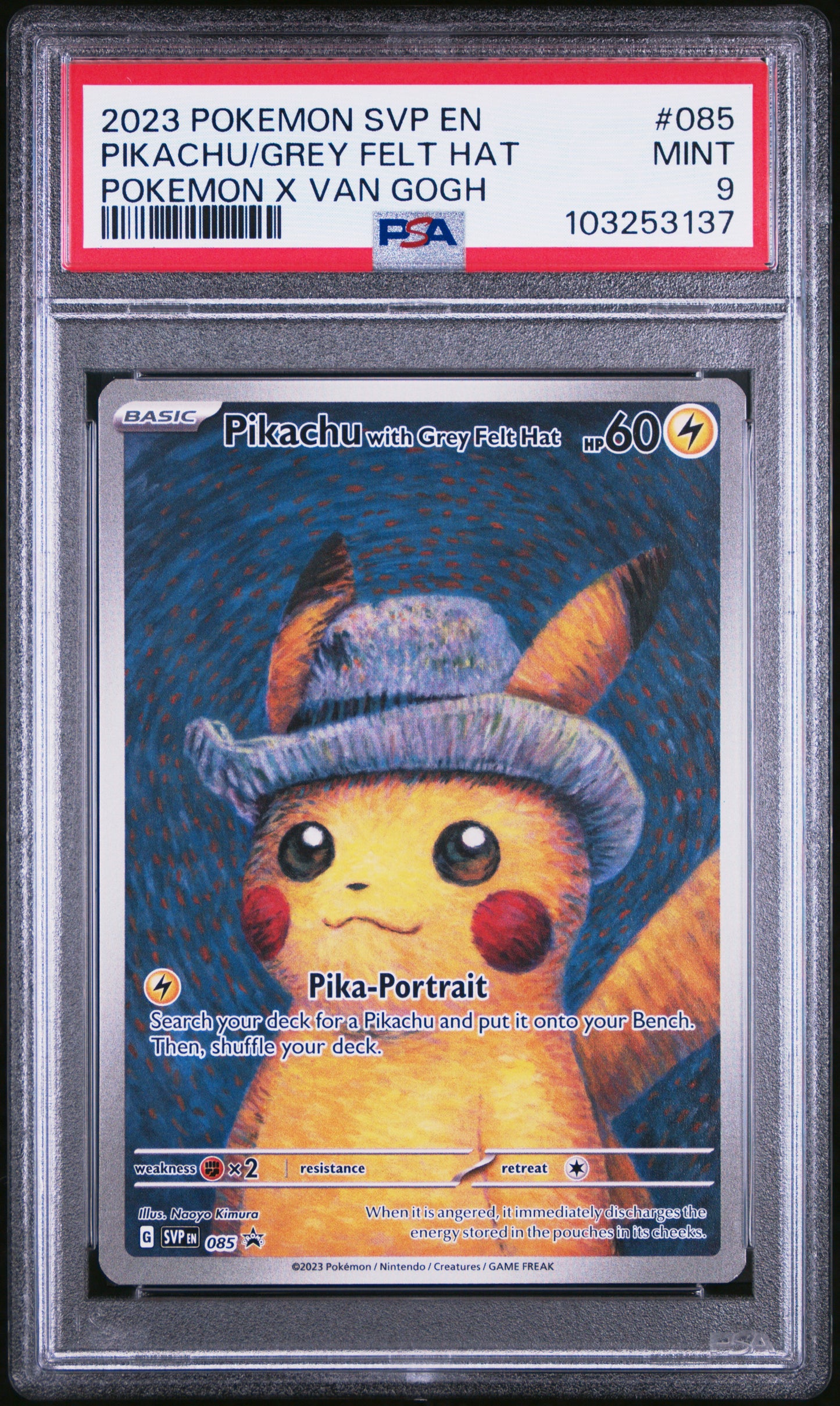 PIKACHU/GREY FELT HAT