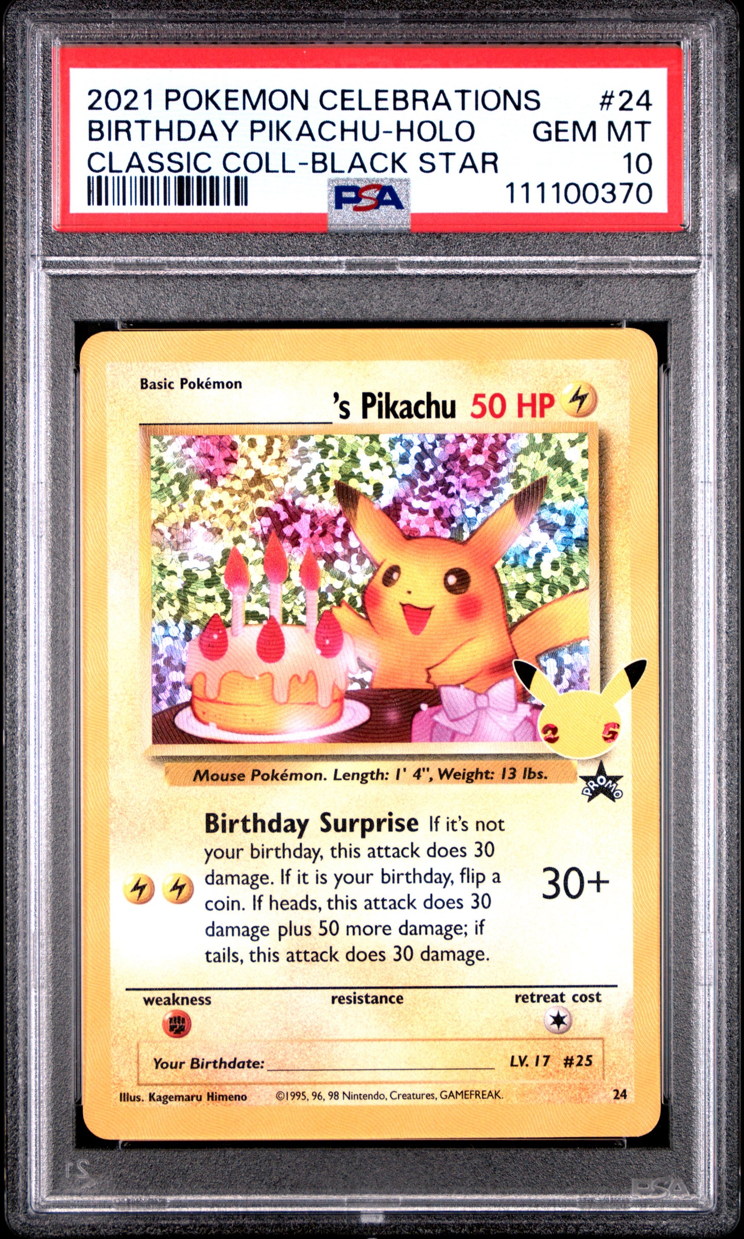 BIRTHDAY PIKACHU-HOLO