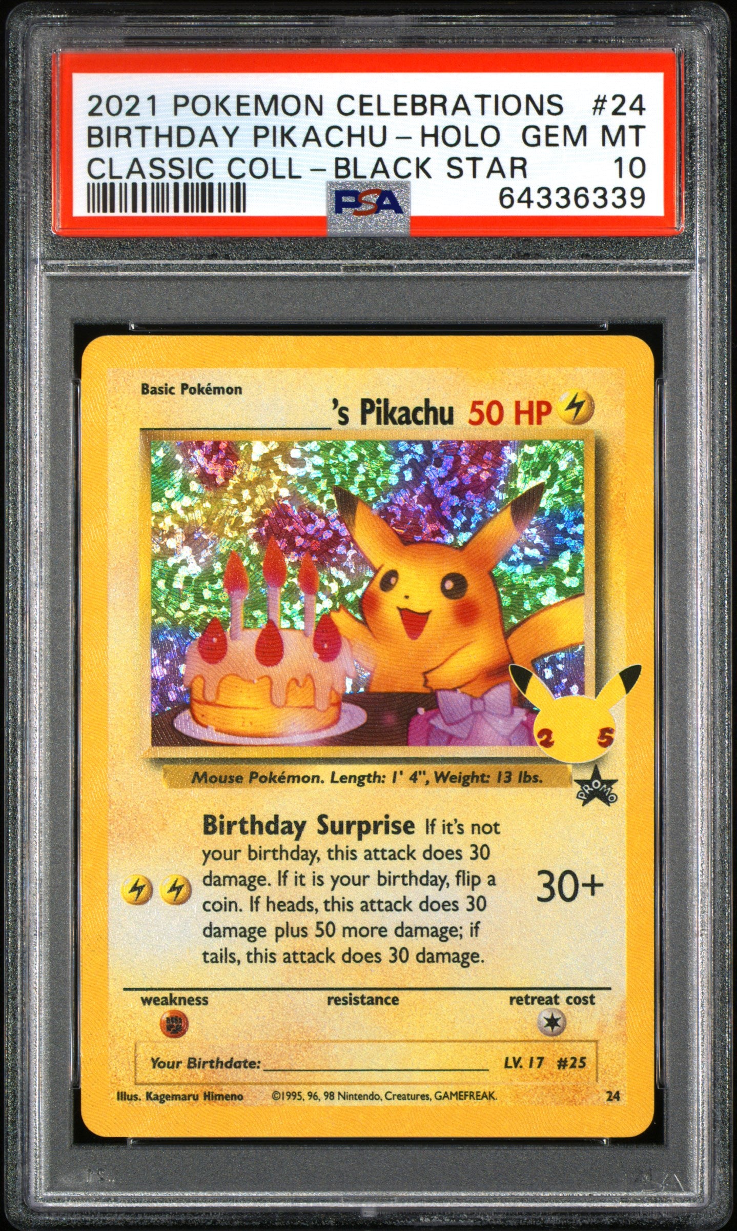 BIRTHDAY PIKACHU-HOLO