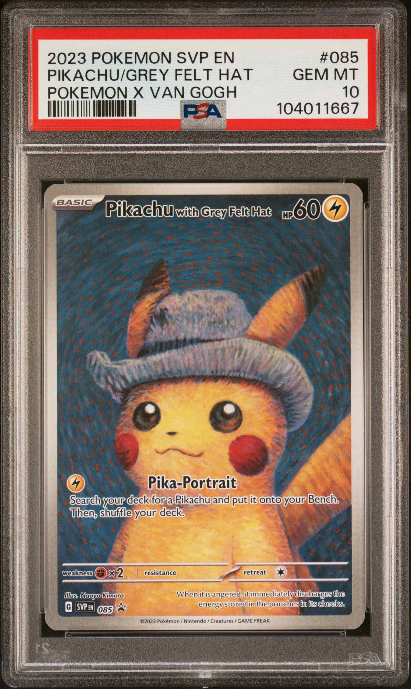 PIKACHU/GREY FELT HAT