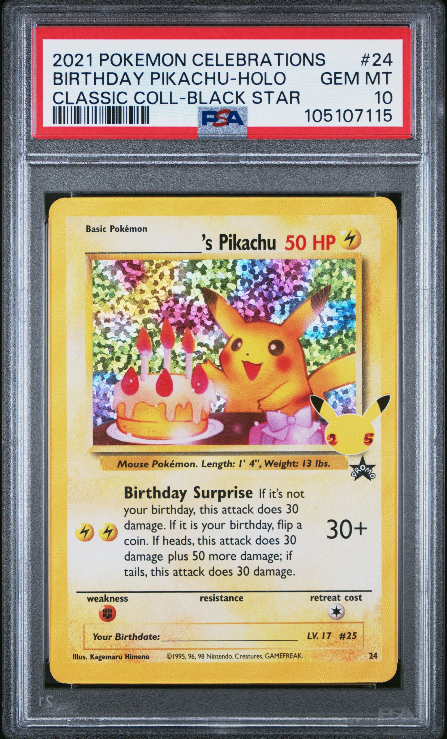 BIRTHDAY PIKACHU-HOLO