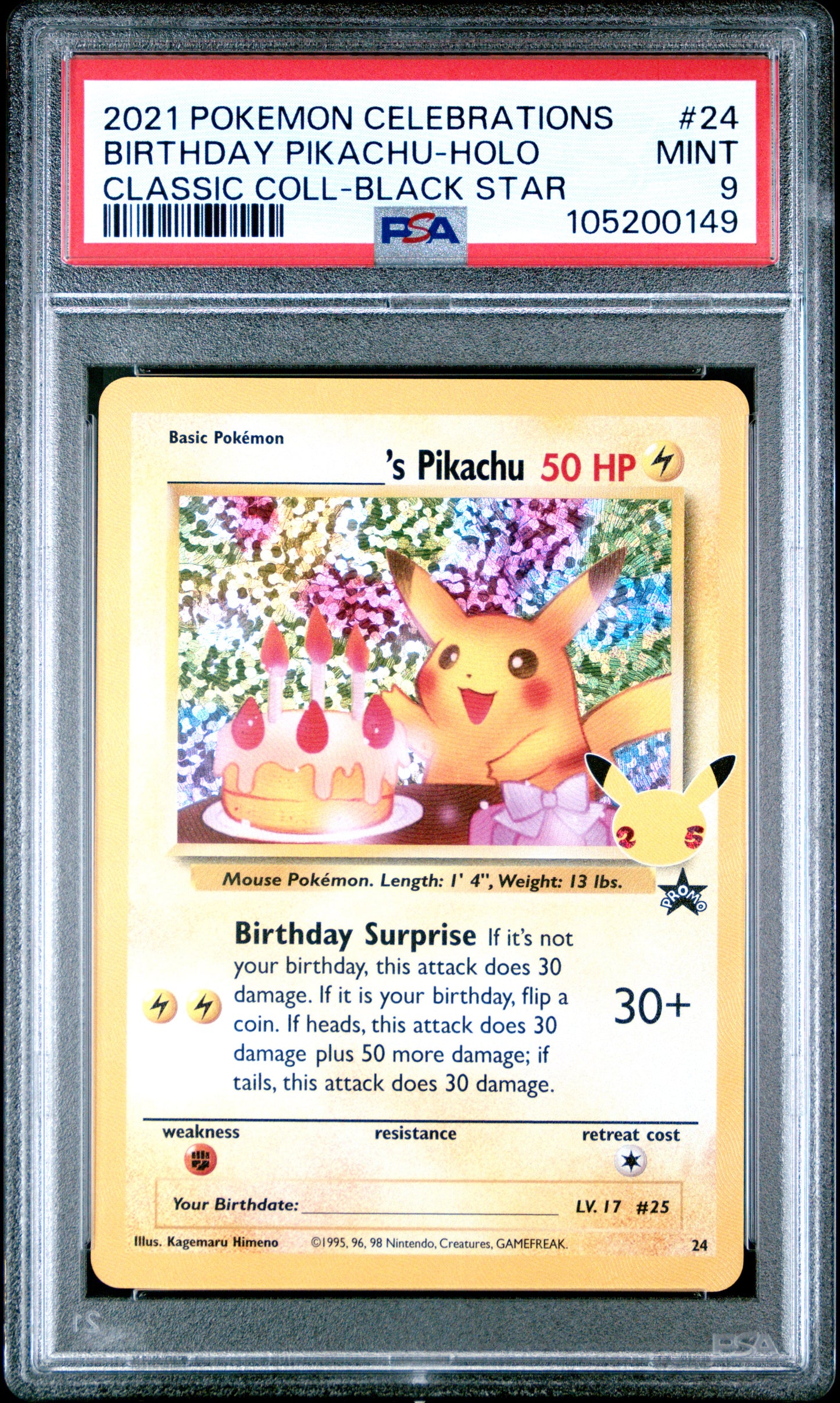 BIRTHDAY PIKACHU-HOLO