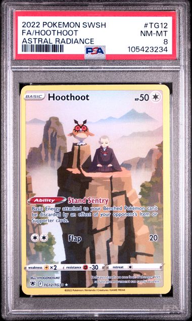 2022 POKEMON SWORD & SHIELD ASTRAL RADIANCE #TG12 FA/HOOTHOOT ASTRAL RADIANCE PSA8