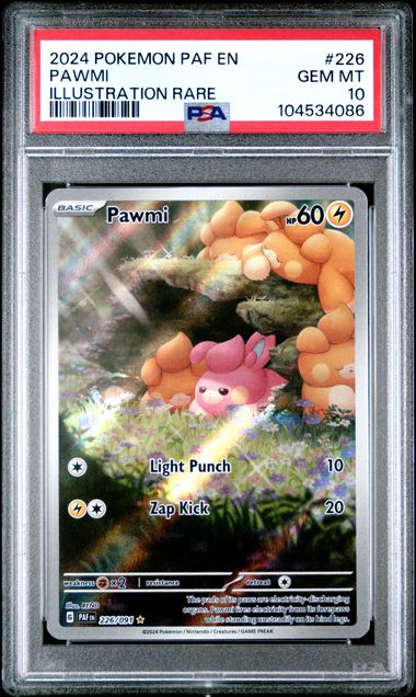 2024 POKEMON PAF EN-PALDEAN FATES #226 PAWMI ILLUSTRATION RARE PSA10
