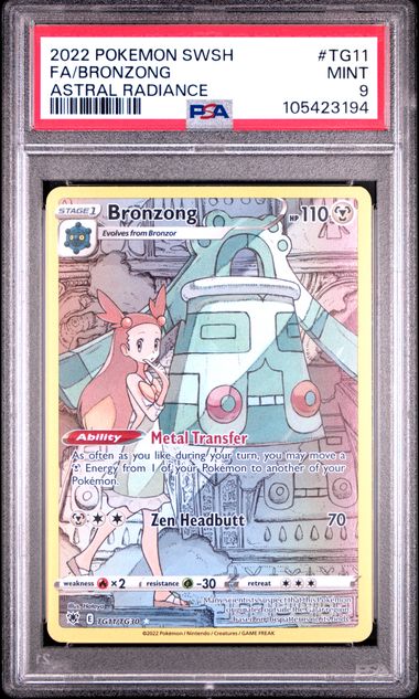 2022 POKEMON SWORD & SHIELD ASTRAL RADIANCE #TG11 FA/BRONZONG ASTRAL RADIANCE PSA9