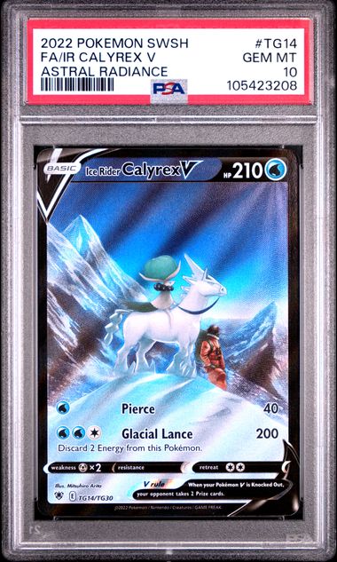 2022 POKEMON SWORD & SHIELD ASTRAL RADIANCE #TG14 FA/IR CALYREX V ASTRAL RADIANCE PSA10