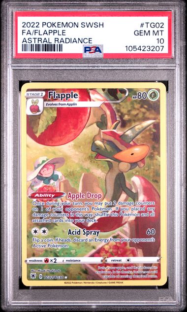 2022 POKEMON SWORD & SHIELD ASTRAL RADIANCE #TG02 FA/FLAPPLE ASTRAL RADIANCE PSA10