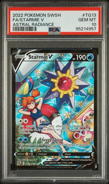 2022 POKEMON SWORD & SHIELD ASTRAL RADIANCE #TG13 FA/STARMIE V ASTRAL RADIANCE PSA10