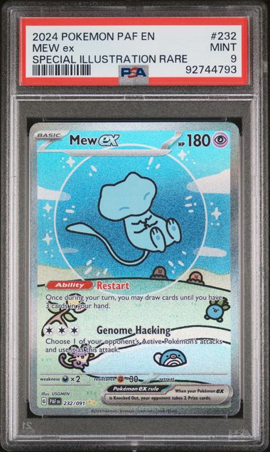 2024 POKEMON PAF EN-PALDEAN FATES #232 MEW ex SPECIAL ILLUSTRATION RARE PSA9