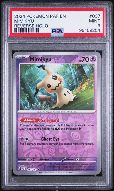 2024 POKEMON PAF EN-PALDEAN FATES #037 MIMIKYU REVERSE HOLO PSA9