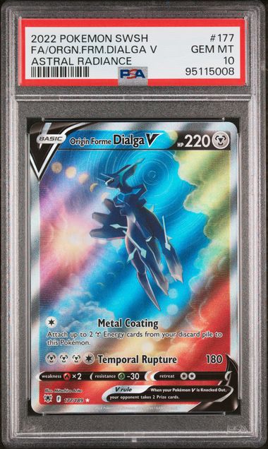 2022 POKEMON SWORD & SHIELD ASTRAL RADIANCE #177 FA/ORGN.FRM.DIALGA V ASTRAL RADIANCE PSA10