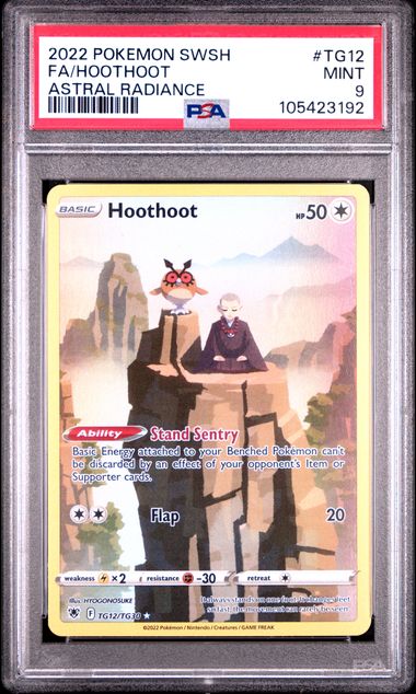 2022 POKEMON SWORD & SHIELD ASTRAL RADIANCE #TG12 FA/HOOTHOOT ASTRAL RADIANCE PSA9