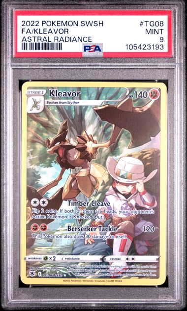 2022 POKEMON SWORD & SHIELD ASTRAL RADIANCE #TG08 FA/KLEAVOR ASTRAL RADIANCE PSA9