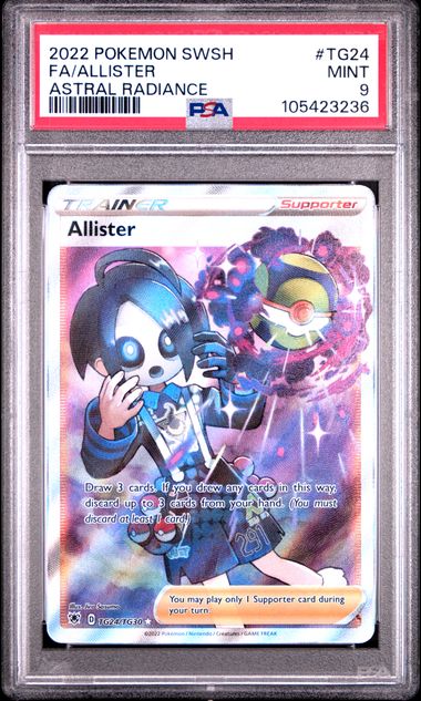 2022 POKEMON SWORD & SHIELD ASTRAL RADIANCE #TG24 FA/ALLISTER ASTRAL RADIANCE PSA9